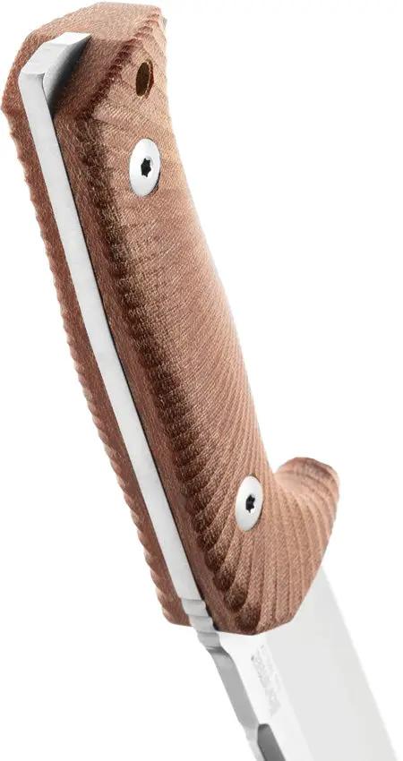 LionSTEEL T5 Fixed Blade Knife For Outdoorsmen 5 Inch Satin Niolox Blade Full Tang Canvas Micarta Handle Leather Sheath by LionSTEEL