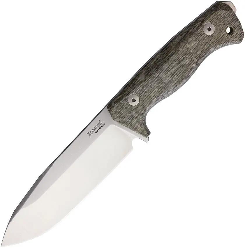 LionSteel T6 Fixed Blade Knife CPM 3V Steel Green Micarta Handle for Outdoorsmen with Kydex Cordura Sheath by LionSTEEL