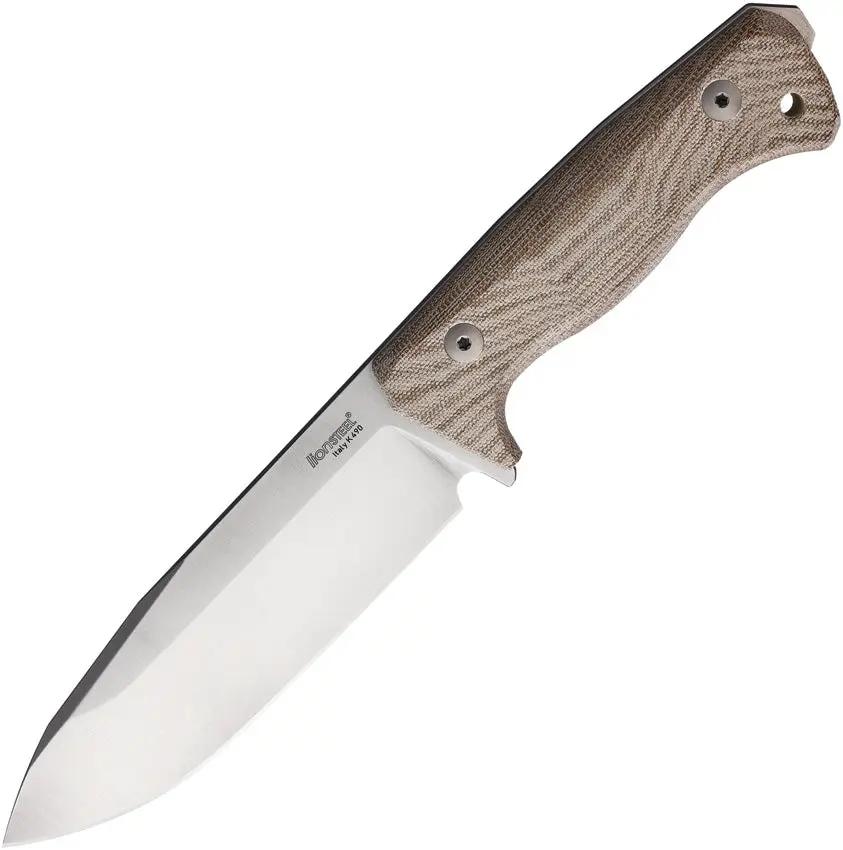 LionSTEEL T6 Fixed Blade Knife CPM 3V Satin Blade Natural Canvas Micarta Handle For Outdoorsmen Lanyard Hole Molle Sheath by LionSTEEL