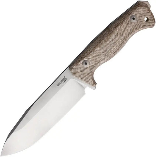 LionSTEEL T6 Fixed Blade Knife CPM 3V Satin Blade Natural Canvas Micarta Handle For Outdoorsmen Lanyard Hole Molle Sheath by LionSTEEL