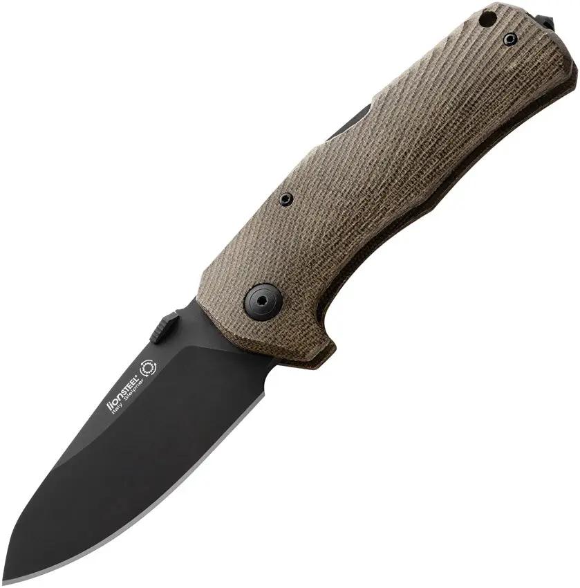 LionSteel TM1 Lockback Knife With Green Micarta Handle TM1B CVG 3.5in Blade Glass Breaker For Premium EDC by LionSTEEL