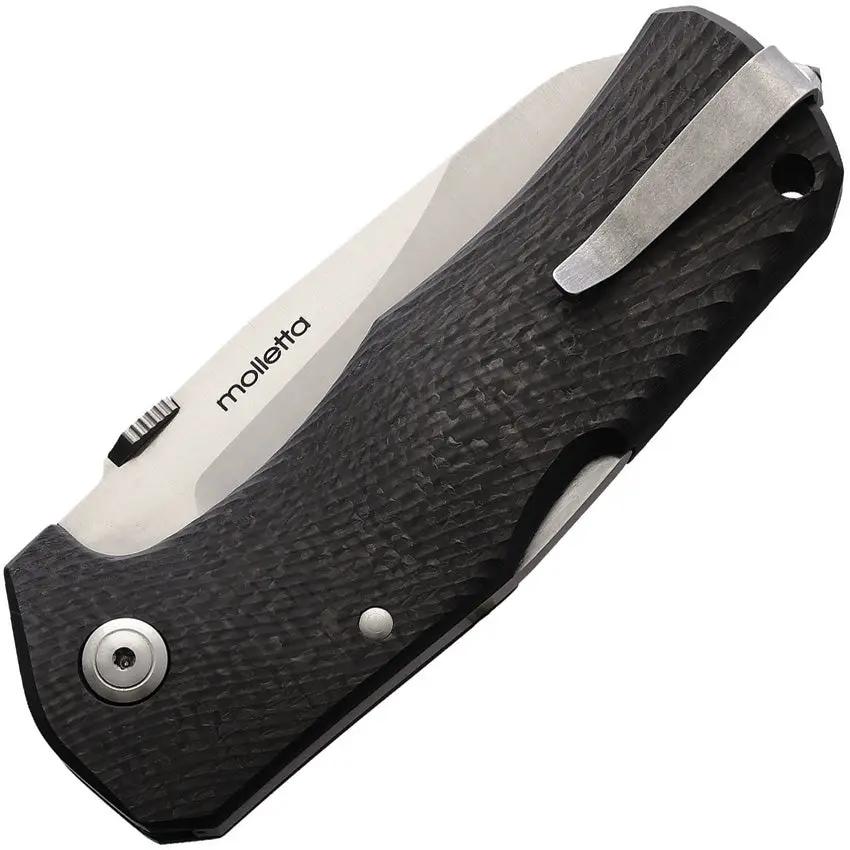 LionSTEEL TM1 Lockback CF EDC Knife With Satin Sleipner Blade Carbon Fiber Handle Glass Breaker by LionSTEEL