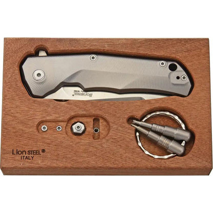 LionSteel TRE Titanium Framelock Knife BR M390 2.88in Blade Premium Gray 6Al4V Ti Handle For EDC Enthusiasts by LionSTEEL