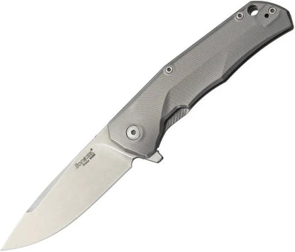 LionSTEEL TRE Titanium Framelock EDC Knife With M390 Blade Stonewashed Finish Gray Titanium Handle Premium Gift Box by LionSTEEL