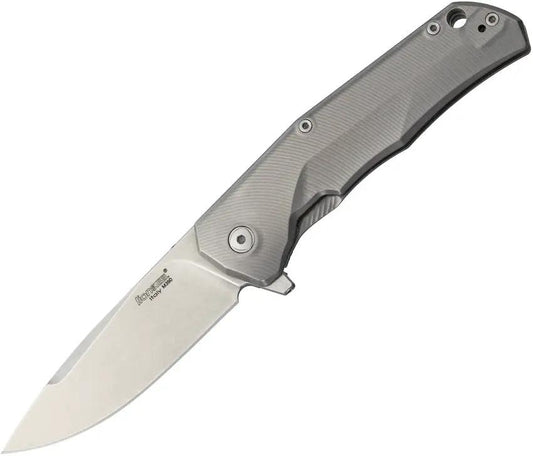 LionSTEEL TRE Titanium Framelock EDC Knife With M390 Blade Stonewashed Finish Gray Titanium Handle Premium Gift Box by LionSTEEL