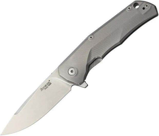 LionSTEEL TRE Titanium Framelock EDC Knife With M390 Blade Stonewashed Finish Gray Titanium Handle Premium Gift Box by LionSTEEL