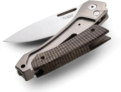LionSteel Twain Button Lock Knife With MagnaCut Blade Blue Carbon Fiber Handle For EDC Enthusiasts by LionSTEEL