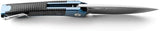 LionSteel Twain Button Lock Knife With MagnaCut Blade Blue Carbon Fiber Handle For EDC Enthusiasts by LionSTEEL