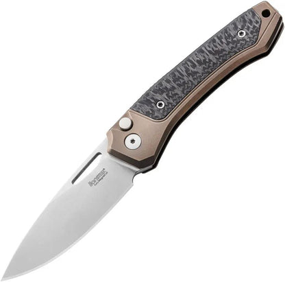 LionSTEEL Twain Button Lock Knife With MagnaCut Satin Blade Carbon Fiber Or Bronze Titanium Handle Daily Carry by LionSTEEL