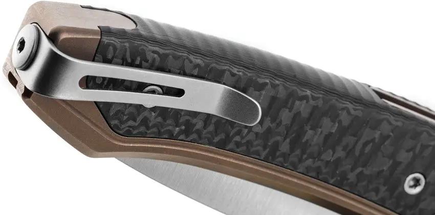 LionSTEEL Twain Button Lock Knife With MagnaCut Satin Blade Carbon Fiber Or Bronze Titanium Handle Daily Carry by LionSTEEL