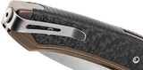 LionSTEEL Twain Button Lock Knife With MagnaCut Satin Blade Carbon Fiber Or Bronze Titanium Handle Daily Carry by LionSTEEL