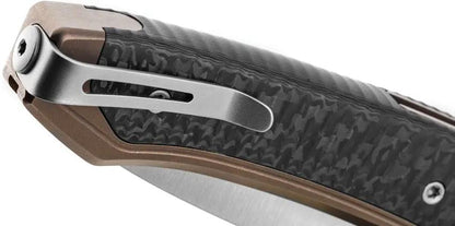 LionSTEEL Twain Button Lock Knife With MagnaCut Satin Blade Carbon Fiber Or Bronze Titanium Handle Daily Carry by LionSTEEL