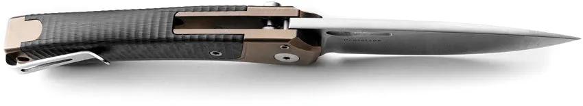 LionSTEEL Twain Button Lock Knife With MagnaCut Satin Blade Carbon Fiber Or Bronze Titanium Handle Daily Carry by LionSTEEL