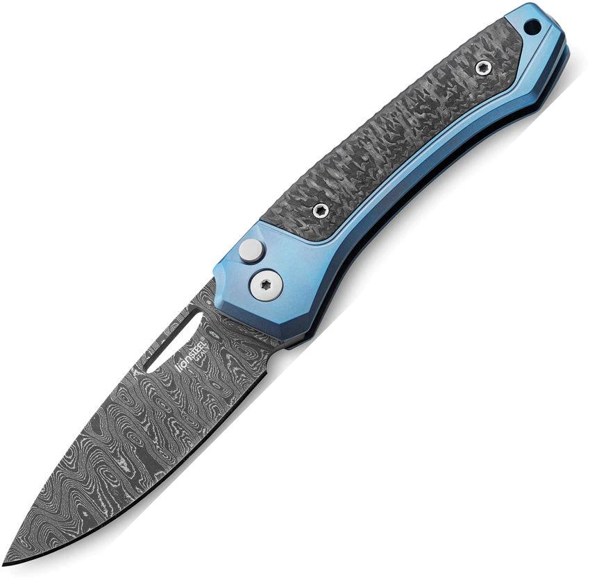 LionSTEEL Twain Button Lock Damascus TW D BL by LionSTEEL
