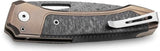 LionSteel Twain Button Lock Damascus Knife For EDC Enthusiasts With Bronze Titanium Handle And Carbon Fiber Inlay by LionSTEEL
