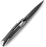 LionSteel Twain Button Lock Damascus Knife For EDC Enthusiasts Premium Gray Titanium Handle Scrambled Pattern Blade by LionSTEEL