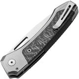 LionSTEEL Twain Button Lock Knife Gray Titanium And Carbon Fiber Handles MagnaCut Blade EDC by LionSTEEL