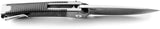 LionSTEEL Twain Button Lock Knife Gray Titanium And Carbon Fiber Handles MagnaCut Blade EDC by LionSTEEL