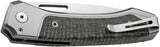 LionSteel Twain Button Lock Knife MagnaCut Satin Blade 3.13in Gray Titanium And Green Canvas Micarta Handles For EDC by LionSTEEL