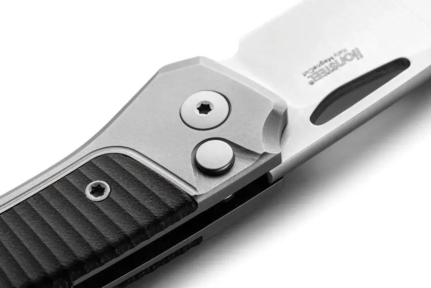LionSteel Twain Button Lock Folding Knife MagnaCut Blade G10 Titanium Handle EDC by LionSTEEL