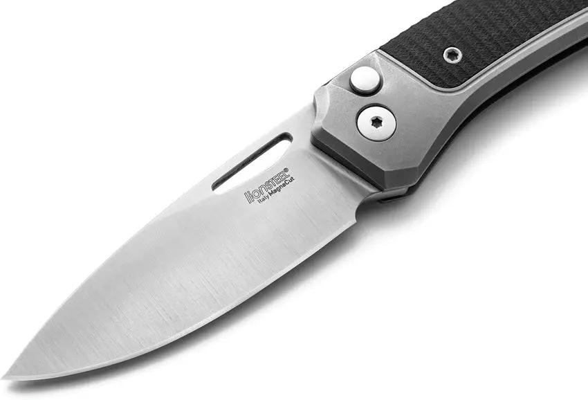 LionSteel Twain Button Lock Folding Knife MagnaCut Blade G10 Titanium Handle EDC by LionSTEEL