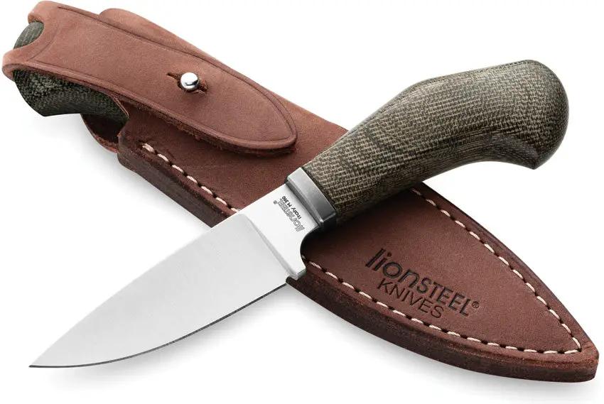 LionSteel Willy Fixed Blade Knife WL1 CVG Green Canvas Micarta Handle For Outdoorsmen by LionSTEEL