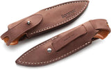 LionSteel Willy Fixed Blade Knife 3.5in M390 Satin Blade Natural Canvas Micarta Handle Leather Sheath for EDC by LionSTEEL