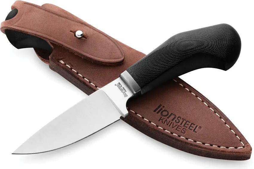 LionSteel Willy Fixed Blade Knife With Black G10 Handle And M390 Satin Blade For EDC Enthusiasts by LionSTEEL