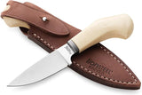 LionSTEEL Willy Fixed Blade Knife Ivory Micarta Handle M390 Satin Blade EDC Outdoorsman by LionSTEEL
