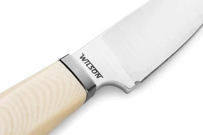LionSTEEL Willy Fixed Blade Knife Ivory Micarta Handle M390 Satin Blade EDC Outdoorsman by LionSTEEL