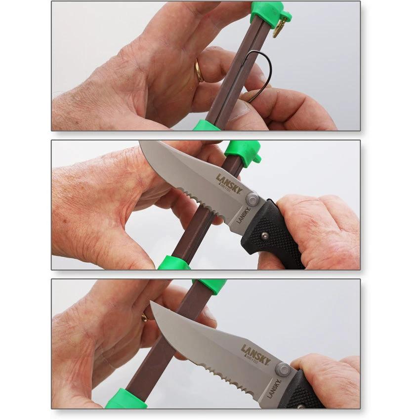 Lansky LTRIM Ceramic Knife Sharpener Multi Tool Keychain For Outdoorsmen Serrated And Straight Edge Blades by Lansky