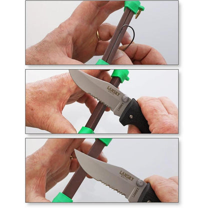 Lansky LTRIM Ceramic Knife Sharpener Multi Tool Keychain For Outdoorsmen Serrated And Straight Edge Blades by Lansky