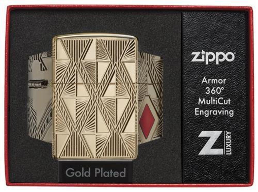 Zippo Armor® Luxury Diamond High Polish Gold Plate Windproof Lighter