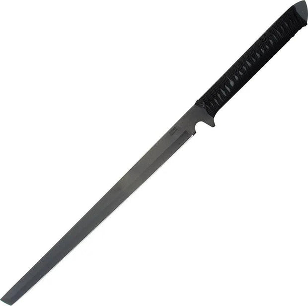 Ninja Forge Ninja Sword HK-1066 - Full Tang 26 1/8 Inch Overall Length, 16 3/4 Inch Black Blade, Cord Wrapped Handle by Miscellaneous