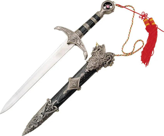 Robin Hood Dagger D-209 - Stainless Double Edged Blade With Antique Silver Guard And Matching Scabbard by Miscellaneous