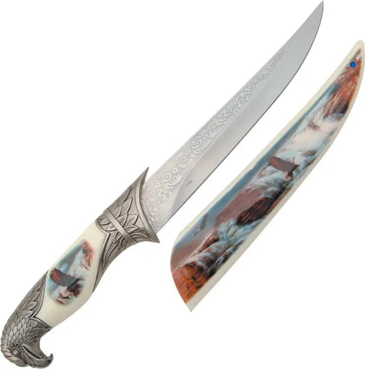Miscellaneous Eagle Bowie KS-4850W2 - 13 Inch Overall, 7 7/8 Inch Stainless Blade, White Handle With Eagle Artwork by Miscellaneous