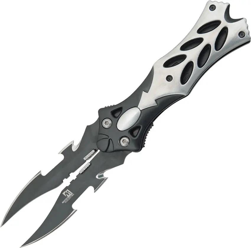Miscellaneous Double Turbo Linerlock C-289BS - Twin Black Coated 440 Stainless Blades With Thumb Lug by Miscellaneous