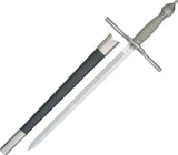 HK Medieval Dagger - Stainless Blade, Twisted Wire Wrapped Handle, Cross Guard, Leather Scabbard by Miscellaneous