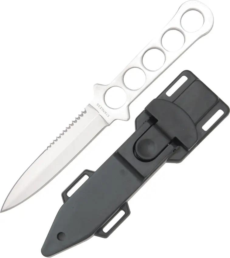 MD Diving Knife - Double Edge Four And One Eighth Inch Blade With Partial Serration And Stainless Construction by Miscellaneous