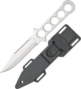 MD Diving Knife - Single Edge 8.5 Inch Overall With 4.125 Inch Blade With Partial Serration One Piece Stainless With Black Sheath by Miscellaneous