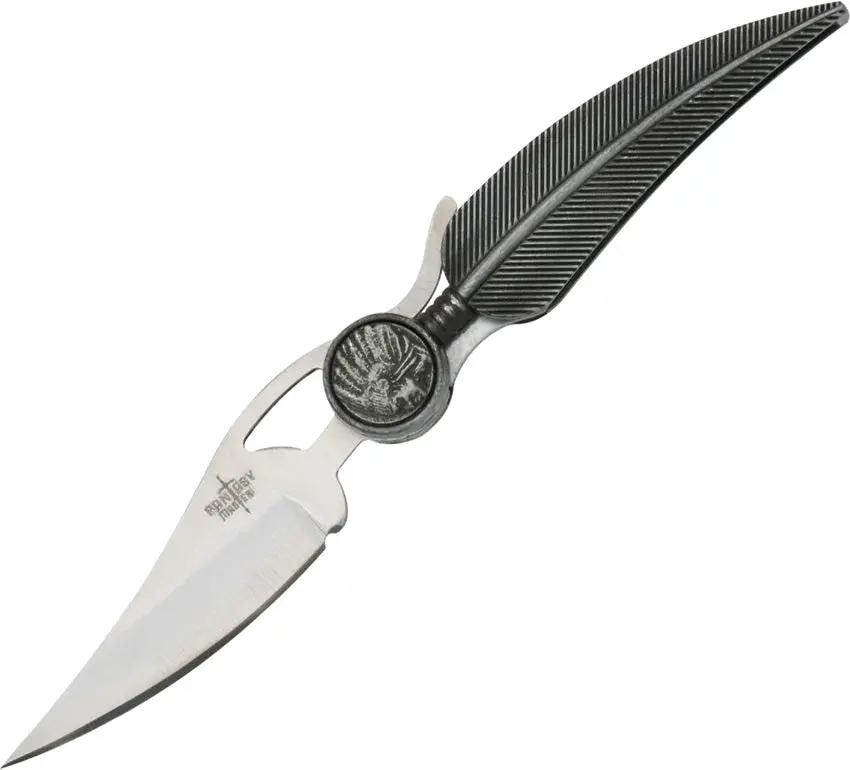 Legacy Forge Feather Folder FM 495I - Stainless Steel Blade With Thumb Slot And Extended Tang Antique Feather Handles by Miscellaneous