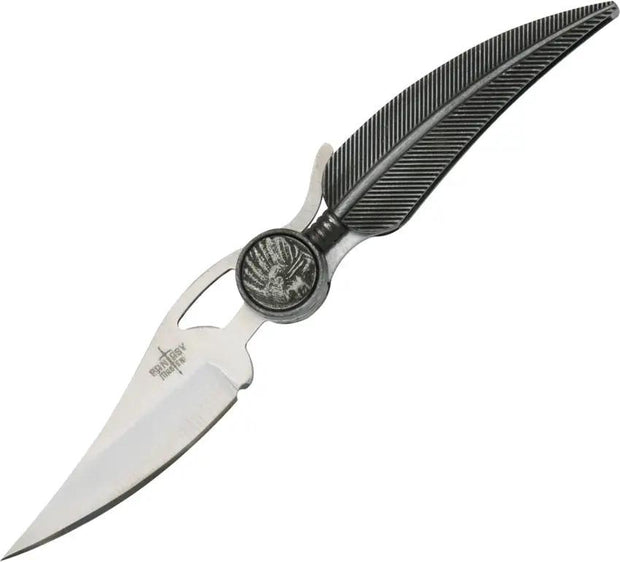 Legacy Forge Feather Folder FM 495I - Stainless Steel Blade With Thumb Slot And Extended Tang Antique Feather Handles by Miscellaneous
