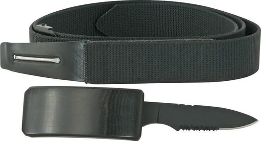 DV Belt Knife DV-01 - Concealed Belt Buckle Knife With Partially Serrated Blade by Miscellaneous