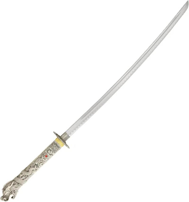 Miscellaneous Dragon Sword SW-01 - Sharpened Stainless Blade, White Dragon Handle And Tsuba With Aluminum Scabbard by Miscellaneous