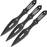 PP Throwing Knife Set 3 Piece - 9 Inch Overall Center Slot Cutout Skeletonized Handles by Miscellaneous
