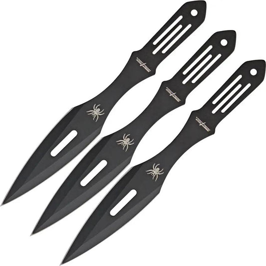 PP Throwing Knife Set 3 Piece - 9 Inch Overall Center Slot Cutout Skeletonized Handles by Miscellaneous
