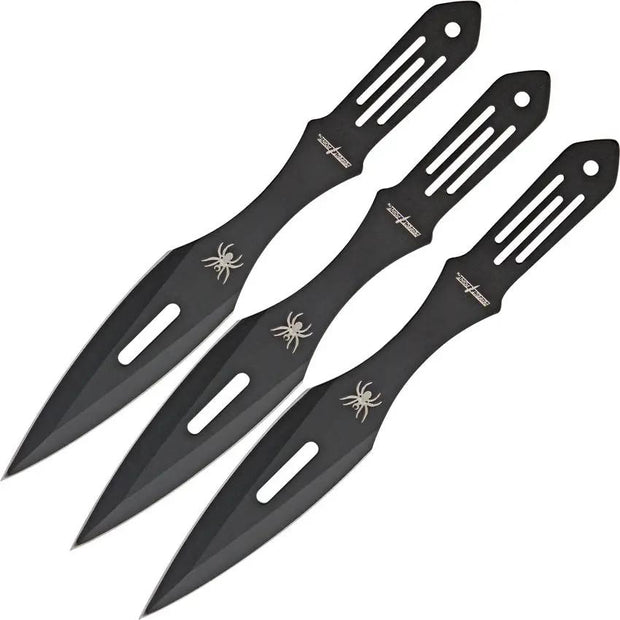 PP Throwing Knife Set 3 Piece - 9 Inch Overall Center Slot Cutout Skeletonized Handles by Miscellaneous