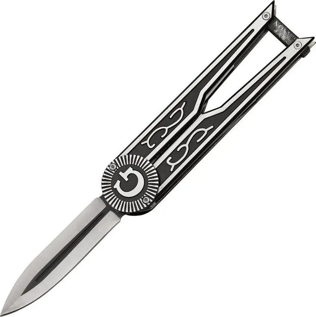 Mason Forge Miscellaneous Masonic Folder KN-1462 - Paratrooper Action Stainless Blade Silver Black Handles by Miscellaneous