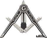 Mason Forge Miscellaneous Masonic Folder KN-1462 - Paratrooper Action Stainless Blade Silver Black Handles by Miscellaneous