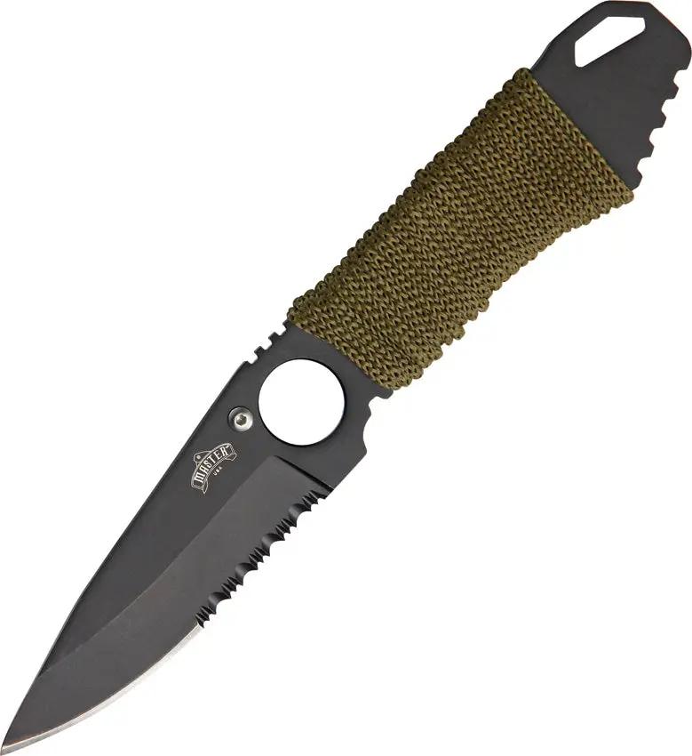 MU 1121GN Neck Knife - One Piece Stainless Construction With Cord Wrapped Handle And Drop Point Blade by Miscellaneous